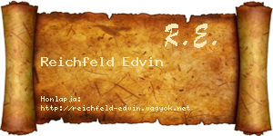 Reichfeld Edvin névjegykártya